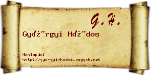 Györgyi Hódos névjegykártya