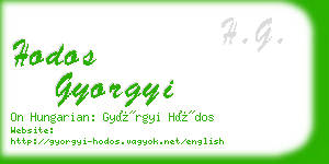 hodos gyorgyi business card